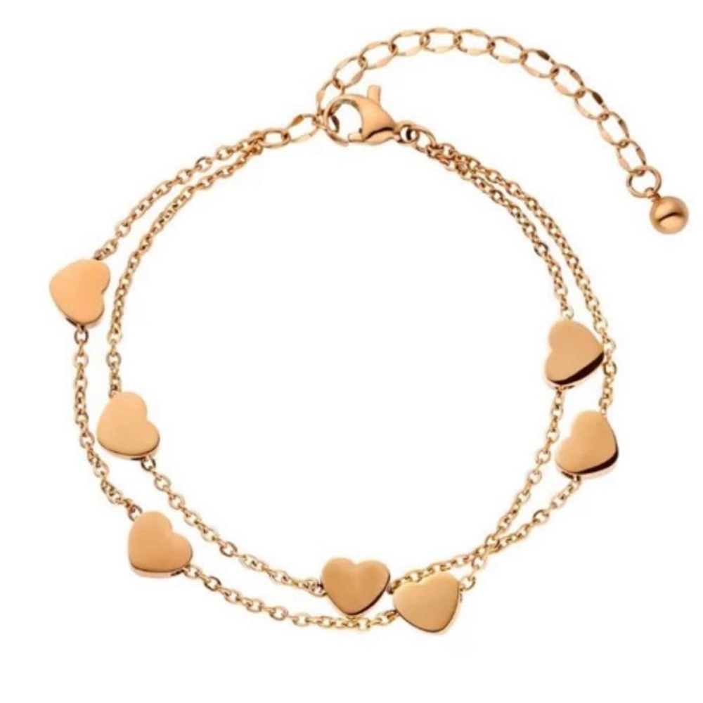 Rose gold heart bracelet stainless steel